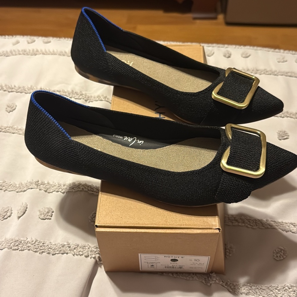 Rothy's The Emblem Point II Black Flats